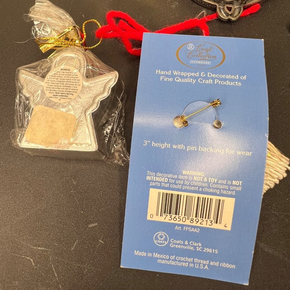 5 Angel Ornaments & Pins - Mixed Materials - Holiday/Decorative Collectibles - Picture 3 of 11